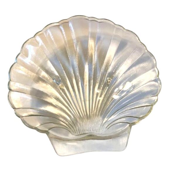 Vintage Other - Vintage Large 10.5" Clear Footed Shell Plate Bowl